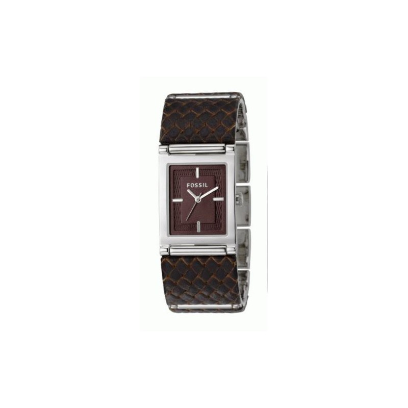 Montre GUESS Femme - Cadran Rectangulaire Noir - Bracelet Cuir Marron - Neuf Sans étiquette